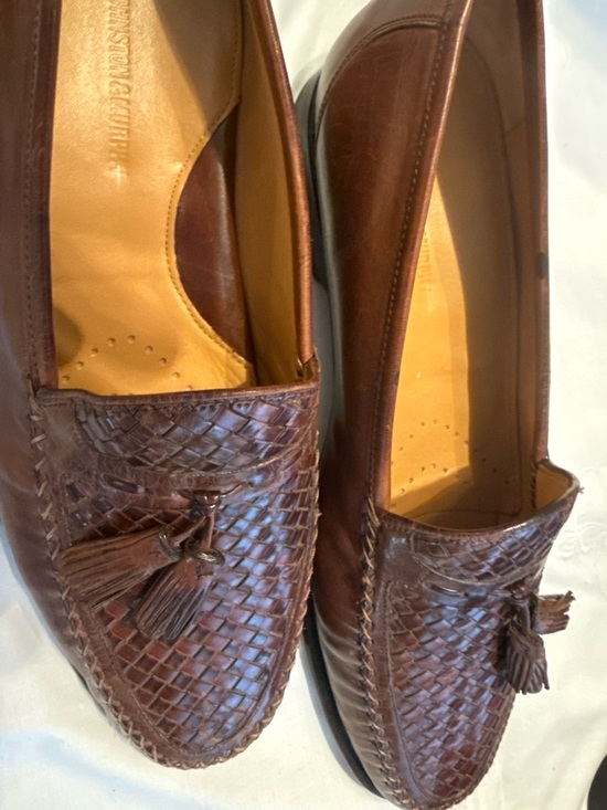 Johnston & Murphy Men\'s Brown Tassel Woven Leather Loafers main image 4